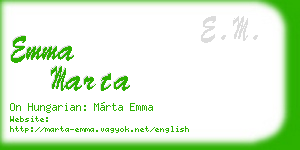 emma marta business card