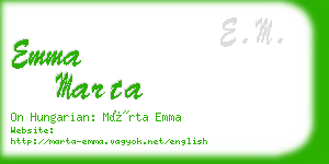 emma marta business card